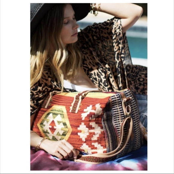 *Ruggine* Handmade Woven Ethnic Navajo Pattern Duffel Travel Bag - Picture 1 of 5